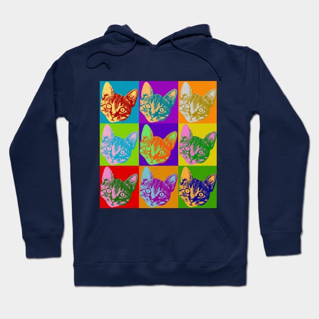 Kitty Cat Pop Art Love Cats Hoodie by joannejgg